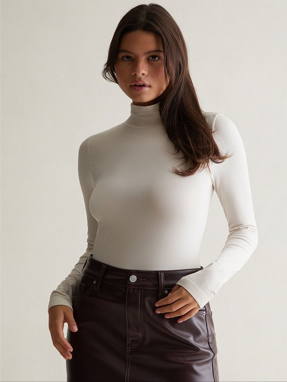 Contour by Paccsun Women's Mock Neck Long Sleeve Top Medium NWT